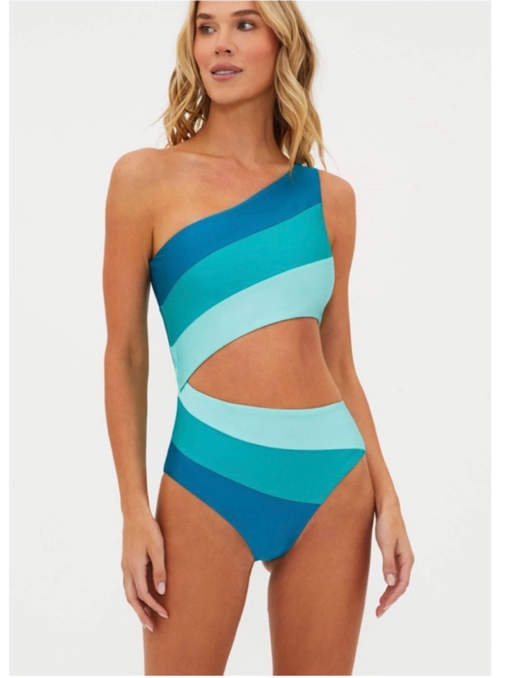 BEACH RIOT Joyce One Piece Cutout Cosmic Colorblock Beach Size Large Retail 168
